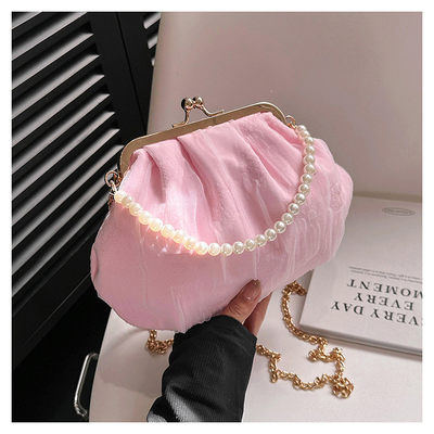 2024 NEW RETRO FAIRY SOLID COLOR PETIT BAG BLANCO BORSA DI MANO PERLA BORSA DI DONNE INFERNO NETTO IN Semplice BORSA di corpo trasversale
