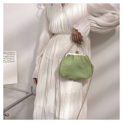 2024 NEW RETRO FAIRY SOLID COLOR PETIT BAG BLANCO BORSA DI MANO PERLA BORSA DI DONNE INFERNO NETTO IN Semplice BORSA di corpo trasversale