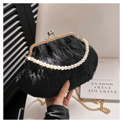 2024 NEW RETRO FAIRY SOLID COLOR PETIT BAG BLANCO BORSA DI MANO PERLA BORSA DI DONNE INFERNO NETTO IN Semplice BORSA di corpo trasversale