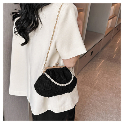 2024 NEW RETRO FAIRY SOLID COLOR PETIT BAG BLANCO BORSA DI MANO PERLA BORSA DI DONNE INFERNO NETTO IN Semplice BORSA di corpo trasversale