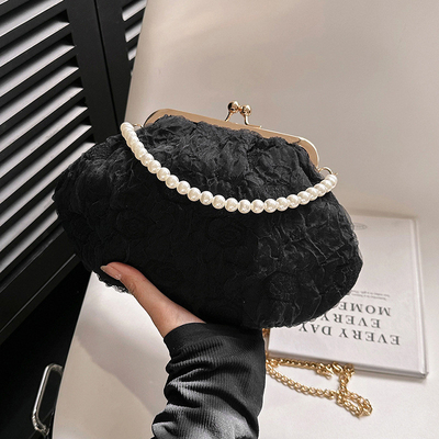 2024 NEW RETRO FAIRY SOLID COLOR PETIT BAG BLANCO BORSA DI MANO PERLA BORSA DI DONNE INFERNO NETTO IN Semplice BORSA di corpo trasversale