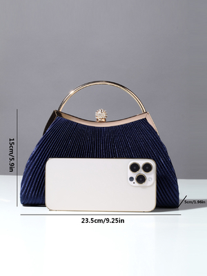 EUROPA E STATI UNITI RETRO COLORE SOLIDO anello di mano rivestito moda serratura chiusa borsa da pranzo catena borsa da bagno