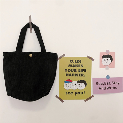 Artsy Corduoy BACK Casual PORTABLE MINI DAMES Clutch BACK VINTAGE BACK BENTO BACK