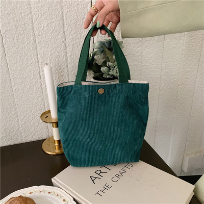 Artsy Corduoy BACK Casual PORTABLE MINI DAMES Clutch BACK VINTAGE BACK BENTO BACK