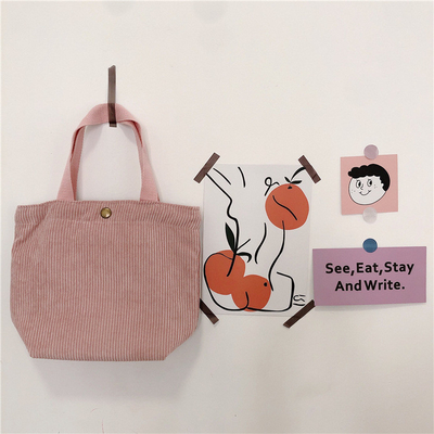 Artsy Corduoy BACK Casual PORTABLE MINI DAMES Clutch BACK VINTAGE BACK BENTO BACK