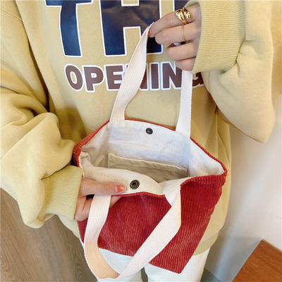 Artsy Corduoy BACK Casual PORTABLE MINI DAMES Clutch BACK VINTAGE BACK BENTO BACK