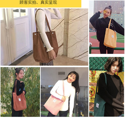 BORSA DI DONNE Semplice Moda CORDUROY BORSA CLASS CANVAS borsa spalla borsa campus crossbody borsa TOTE BORSA