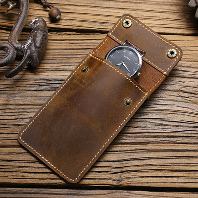 BORDERE TRANSFONDERALE RETRO PELLE DI CAVALLO CRAZIO BORSA DI ORologio CONVENZIONALE PELLE CREATIVA BORSA DI OROLOGIO