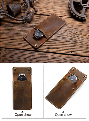 BORDERE TRANSFONDERALE RETRO PELLE DI CAVALLO CRAZIO BORSA DI ORologio CONVENZIONALE PELLE CREATIVA BORSA DI OROLOGIO