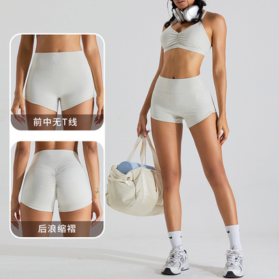 Pantaloni da yoga abdominali da donna pantaloncini da yoga da tre punti pantaloncini da fitness stretto pantaloncini da corsa