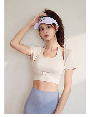 Nuova T-Shirt per la pulizia veloce per lo sport di yoga manica corta manica corta con pettinatura T-Shirt per il fitness