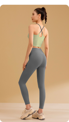 NOVO COLORE SOLIDO SPLICING Yoga abbigliamento veloce asciutto a prova di urti raccolta senza tracce bellezza retro sport fitness abbigliamento vasche