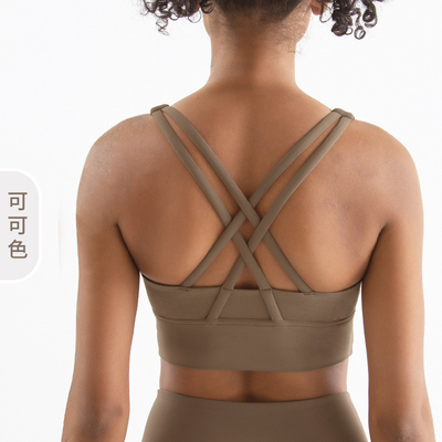 Doppie parti spazzolato croce schiena sport intimo anti-urto push-up yoga sport bra vestito da fitness
