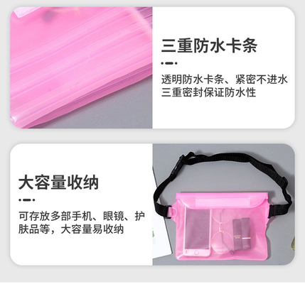 3 strati sigillati grande telefono cellulare impermeabile borsa oblique stradale nuotante impermeabile fanny pack PVC rafting mare all'aperto