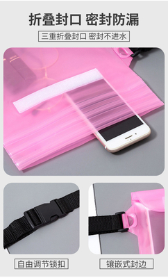 3 strati sigillati grande telefono cellulare impermeabile borsa oblique stradale nuotante impermeabile fanny pack PVC rafting mare all'aperto