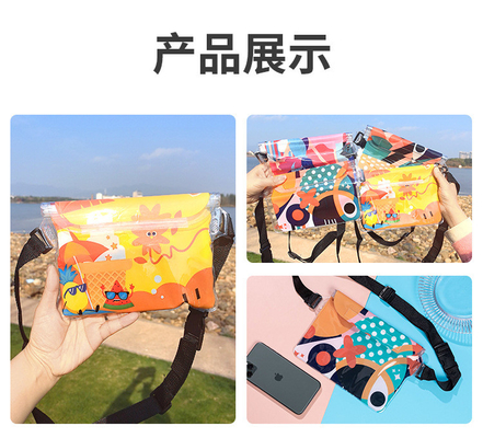 3 strati sigillati grande telefono cellulare impermeabile borsa oblique stradale nuotante impermeabile fanny pack PVC rafting mare all'aperto