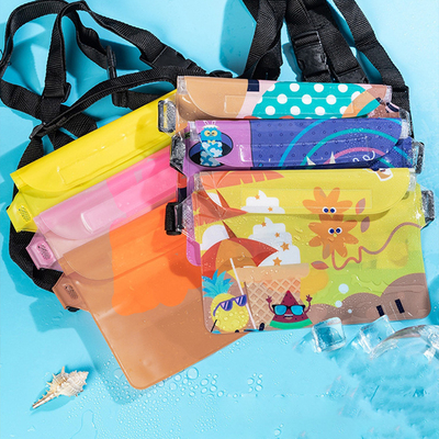 3 strati sigillati grande telefono cellulare impermeabile borsa oblique stradale nuotante impermeabile fanny pack PVC rafting mare all'aperto