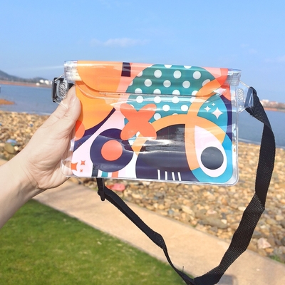 3 strati sigillati grande telefono cellulare impermeabile borsa oblique stradale nuotante impermeabile fanny pack PVC rafting mare all'aperto
