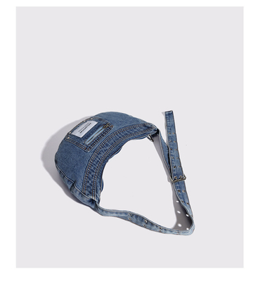 2024 CROSS-BORDER NEW UNDERARM BAG NICHE DESIGN RETRO LAVAGGIO DENIM BAG SENIOR DUMPLING BAG