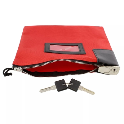 BORSA DI BANCO impermeabile con serratura e 2 chiavi, BORSA DI FILO DI NYLON, BORSA DI DIPONIMENTO BANCO ZIPPERATO,