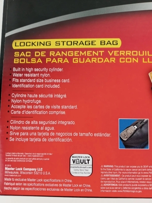 BORSA DI BANCO impermeabile con serratura e 2 chiavi, BORSA DI FILO DI NYLON, BORSA DI DIPONIMENTO BANCO ZIPPERATO,