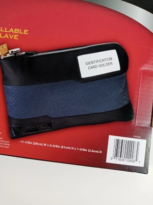 BORSA DI BANCO impermeabile con serratura e 2 chiavi, BORSA DI FILO DI NYLON, BORSA DI DIPONIMENTO BANCO ZIPPERATO,