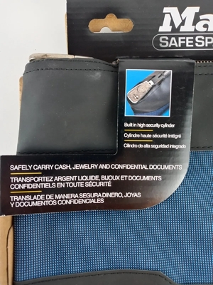 BORSA DI BANCO impermeabile con serratura e 2 chiavi, BORSA DI FILO DI NYLON, BORSA DI DIPONIMENTO BANCO ZIPPERATO,