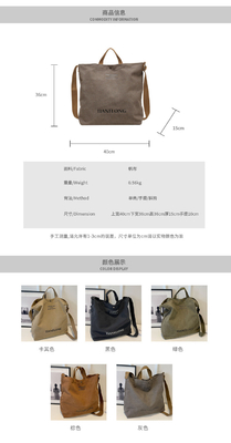 Canvas TOTE BAG STREET FASHION GRANDE Capacità BORSA DELLA SPALLA Classe UOMO E DONNA BORSA BORSA BORSA BORSA BORSA BORSA
