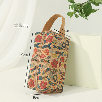 VINTAGE TRUE LEGNO Stampa CORCO MONETA BORSA STAMPA STAMPA MONETA BORSA TASCA CLAVE BORSA PICCOLOLA SQUADRATA BORSA NOSTALGIA
