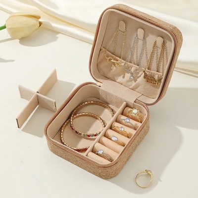 ORIGINALE PREMIUM CORK BOX GIOVELLERIA PORTABLE ORIGINI DI VIAGGIO anello collare scatola di stoccaggio
