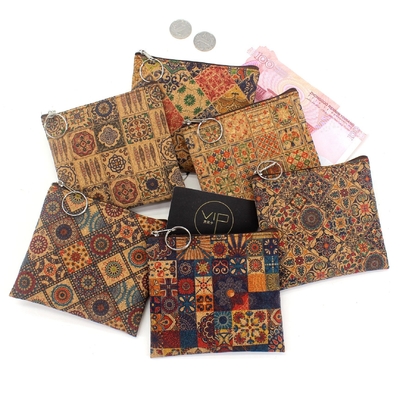 VINTAGE TRUE LEGNO Stampa CORCO MONETA BORSA STAMPA STAMPA MONETA BORSA CLAVE BORSA SQUADRATA Casual NOSTALGIA BORSA CLAUTCH