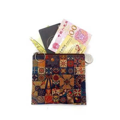 VINTAGE TRUE LEGNO Stampa CORCO MONETA BORSA STAMPA STAMPA MONETA BORSA CLAVE BORSA SQUADRATA Casual NOSTALGIA BORSA CLAUTCH
