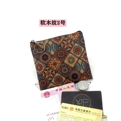 VINTAGE TRUE LEGNO Stampa CORCO MONETA BORSA STAMPA STAMPA MONETA BORSA CLAVE BORSA SQUADRATA Casual NOSTALGIA BORSA CLAUTCH