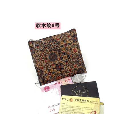 VINTAGE TRUE LEGNO Stampa CORCO MONETA BORSA STAMPA STAMPA MONETA BORSA CLAVE BORSA SQUADRATA Casual NOSTALGIA BORSA CLAUTCH