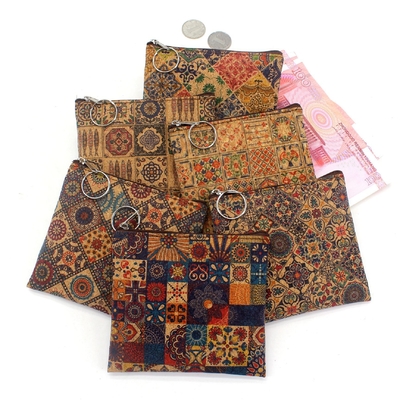 VINTAGE TRUE LEGNO Stampa CORCO MONETA BORSA STAMPA STAMPA MONETA BORSA CLAVE BORSA SQUADRATA Casual NOSTALGIA BORSA CLAUTCH