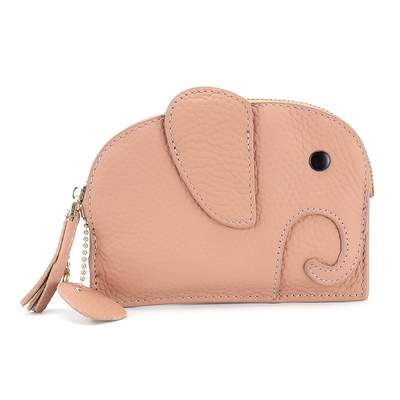 Primo strato di pelle di mucca portafoglio di monete femminile nuovo elefante creativo cerniera cerniera borsa di pelle chiave borsa di moneta borsa