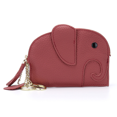 Primo strato di pelle di mucca portafoglio di monete femminile nuovo elefante creativo cerniera cerniera borsa di pelle chiave borsa di moneta borsa