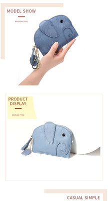 Primo strato di pelle di mucca portafoglio di monete femminile nuovo elefante creativo cerniera cerniera borsa di pelle chiave borsa di moneta borsa