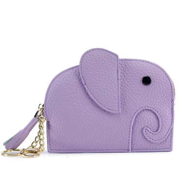 Primo strato di pelle di mucca portafoglio di monete femminile nuovo elefante creativo cerniera cerniera borsa di pelle chiave borsa di moneta borsa