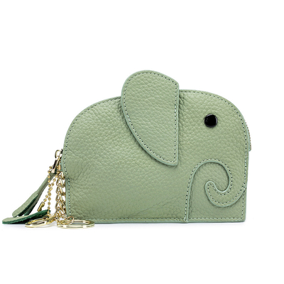 Primo strato di pelle di mucca portafoglio di monete femminile nuovo elefante creativo cerniera cerniera borsa di pelle chiave borsa di moneta borsa