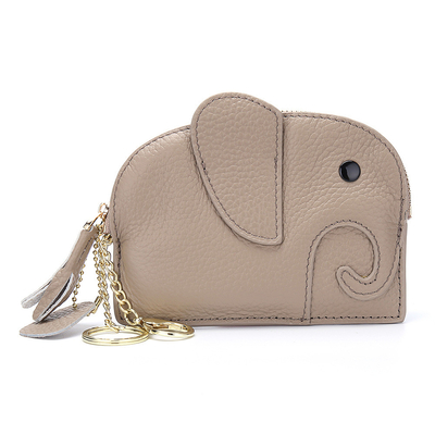 Primo strato di pelle di mucca portafoglio di monete femminile nuovo elefante creativo cerniera cerniera borsa di pelle chiave borsa di moneta borsa