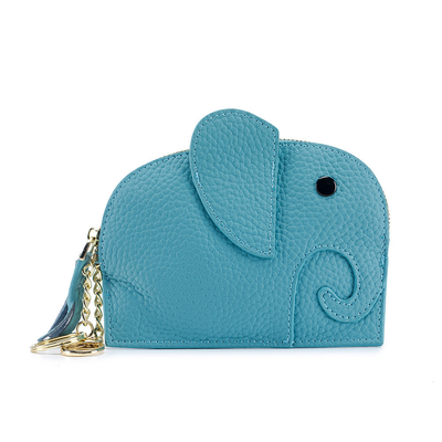 Primo strato di pelle di mucca portafoglio di monete femminile nuovo elefante creativo cerniera cerniera borsa di pelle chiave borsa di moneta borsa