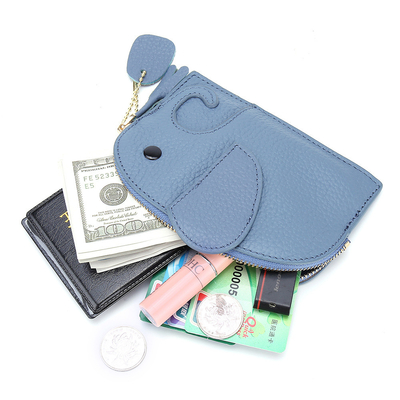 Primo strato di pelle di mucca portafoglio di monete femminile nuovo elefante creativo cerniera cerniera borsa di pelle chiave borsa di moneta borsa