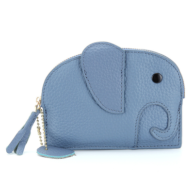 Primo strato di pelle di mucca portafoglio di monete femminile nuovo elefante creativo cerniera cerniera borsa di pelle chiave borsa di moneta borsa