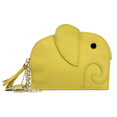 Primo strato di pelle di mucca portafoglio di monete femminile nuovo elefante creativo cerniera cerniera borsa di pelle chiave borsa di moneta borsa