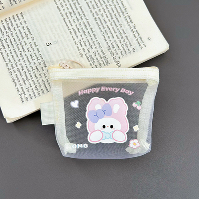 CARTOON NET MONEY PURSE CUTE CHANGE SACCO DI RISERVAZIONE TASCHIA TRANSPARENTE PORTABILE BORSA CARDINA BORSA ROSSA BORSA MINI SACCO DI RISERVAZIONE