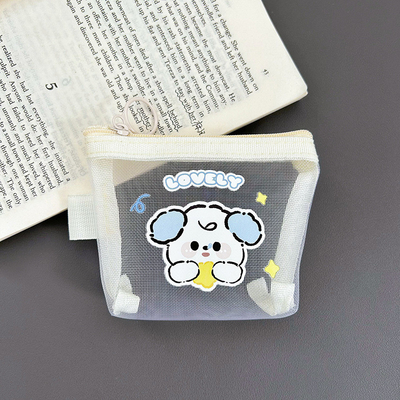 CARTOON NET MONEY PURSE CUTE CHANGE SACCO DI RISERVAZIONE TASCHIA TRANSPARENTE PORTABILE BORSA CARDINA BORSA ROSSA BORSA MINI SACCO DI RISERVAZIONE