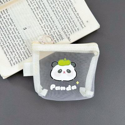 CARTOON NET MONEY PURSE CUTE CHANGE SACCO DI RISERVAZIONE TASCHIA TRANSPARENTE PORTABILE BORSA CARDINA BORSA ROSSA BORSA MINI SACCO DI RISERVAZIONE