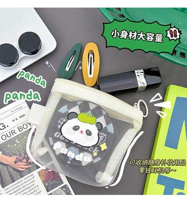 CARTOON NET MONEY PURSE CUTE CHANGE SACCO DI RISERVAZIONE TASCHIA TRANSPARENTE PORTABILE BORSA CARDINA BORSA ROSSA BORSA MINI SACCO DI RISERVAZIONE