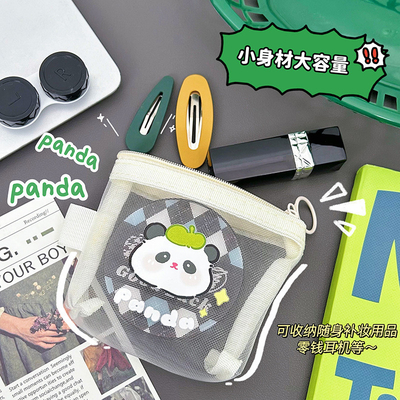 CARTOON NET MONEY PURSE CUTE CHANGE SACCO DI RISERVAZIONE TASCHIA TRANSPARENTE PORTABILE BORSA CARDINA BORSA ROSSA BORSA MINI SACCO DI RISERVAZIONE